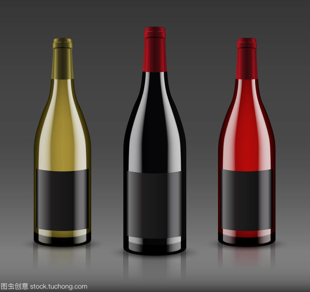 樣機葡萄酒瓶。矢量設計